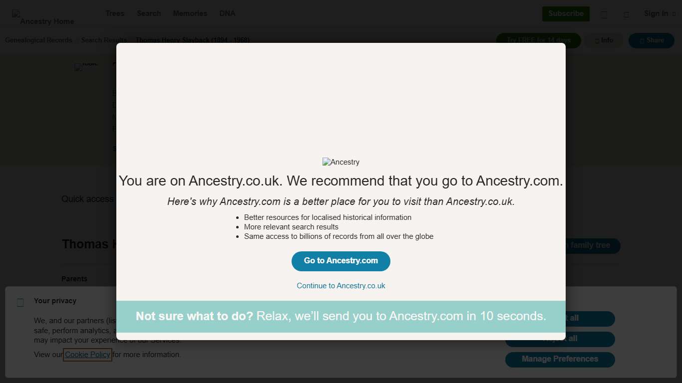 Thomas Henry Slayback - Ancestry®